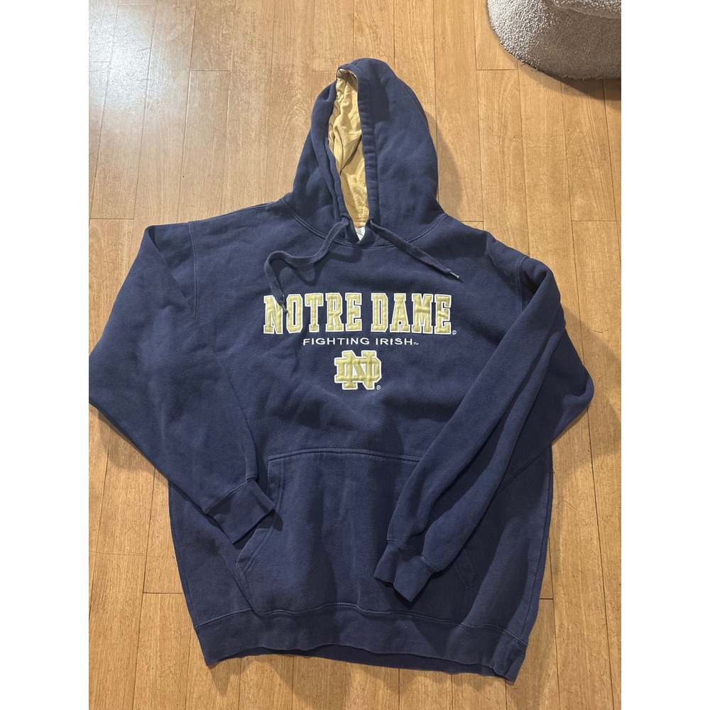 Pro Spirit Notre Dame Fighting Irish Hoodie Navy Blue Gold XL Collegiate Logo